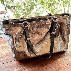 Coach Bag Metallic Leather EUC Purse